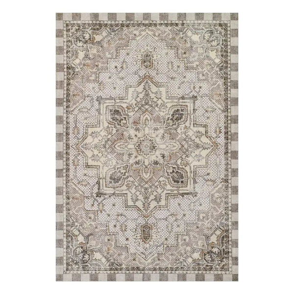 Heriz Checked Mocha 8' x 10' Washable Rug