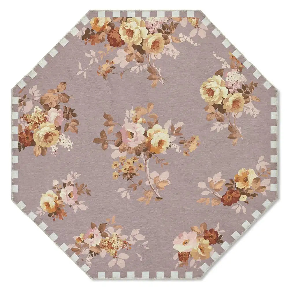 Taupe Wild Rose 8' x 10' Washable Rug