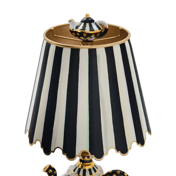 Rosy Check Ceramic Teapot Table Lamp
