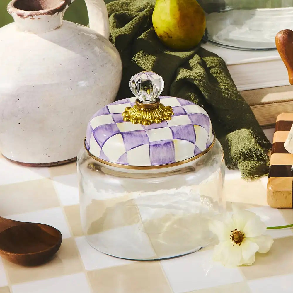 Violet Check Large Kitchen Canister