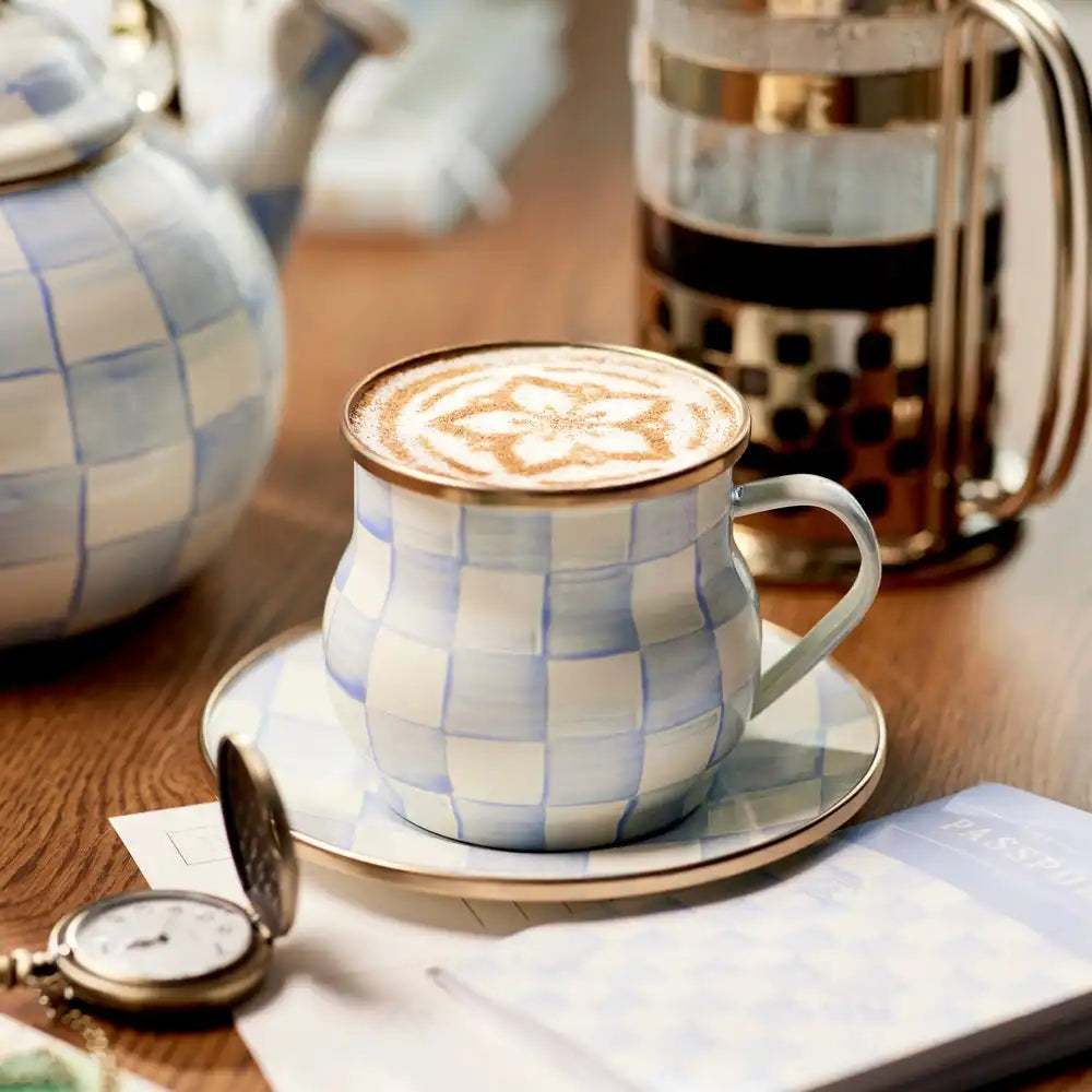 Mocha Check Mug
