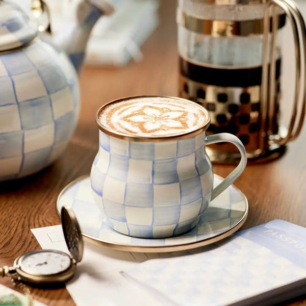 Mocha Check Mug