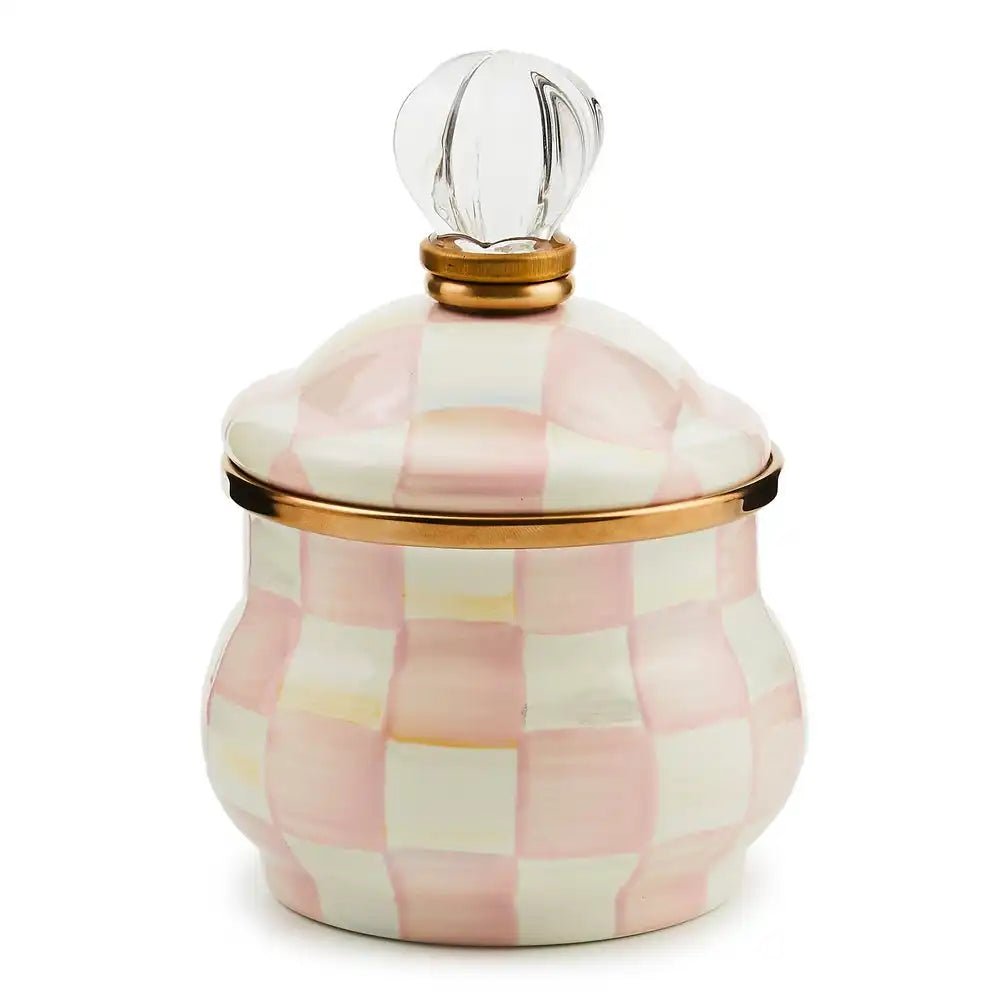 Mocha Check Lidded Sugar Bowl