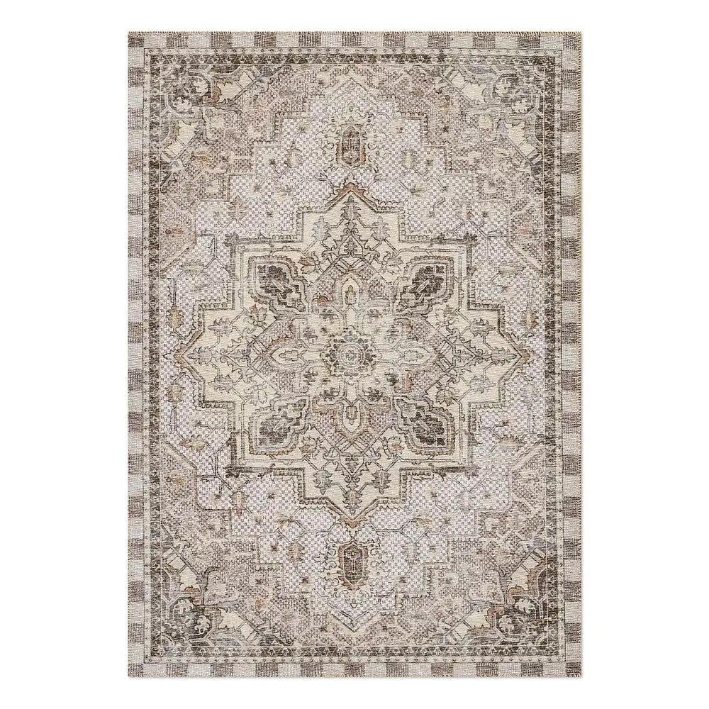 Heriz Checked Mocha 8' x 10' Washable Rug