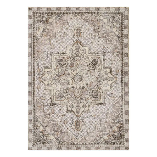 Heriz Checked Mocha 8' x 10' Washable Rug