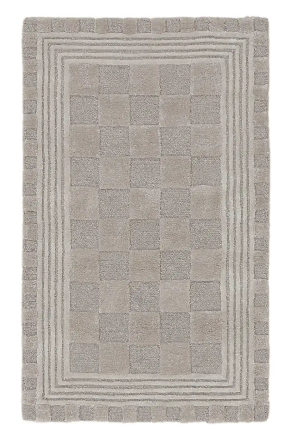 Light Grey Tonal Check 3' x 5' Rug