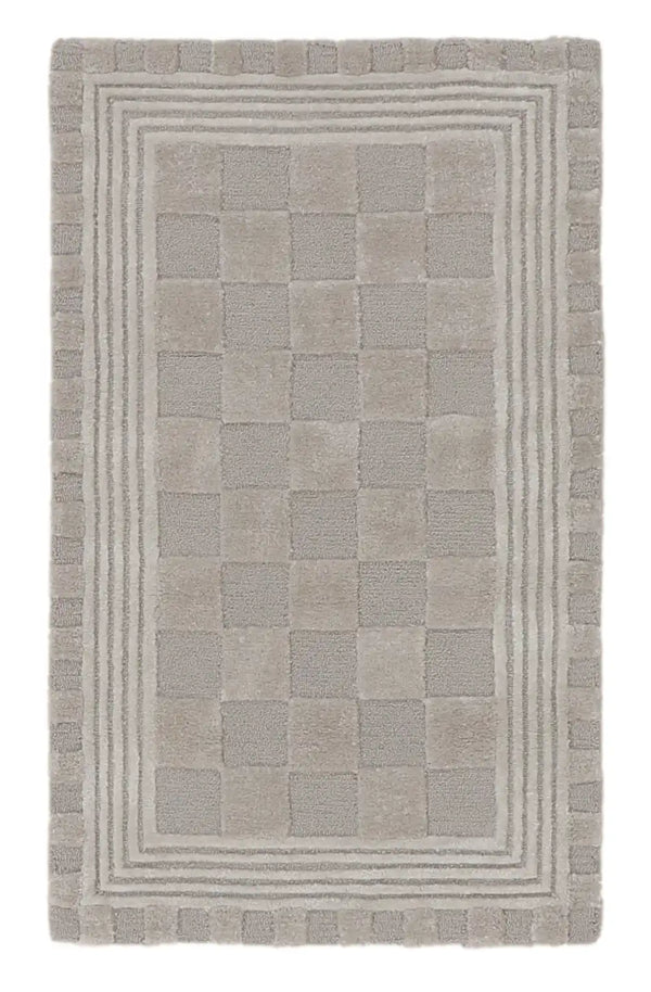 Light Grey Tonal Check 3' x 5' Rug