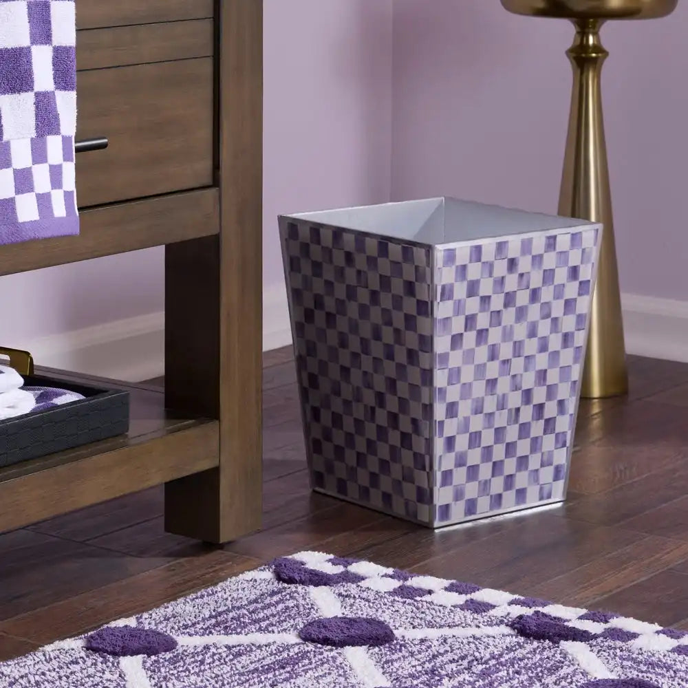 Violet Check Glass Waste Bin Secondary image