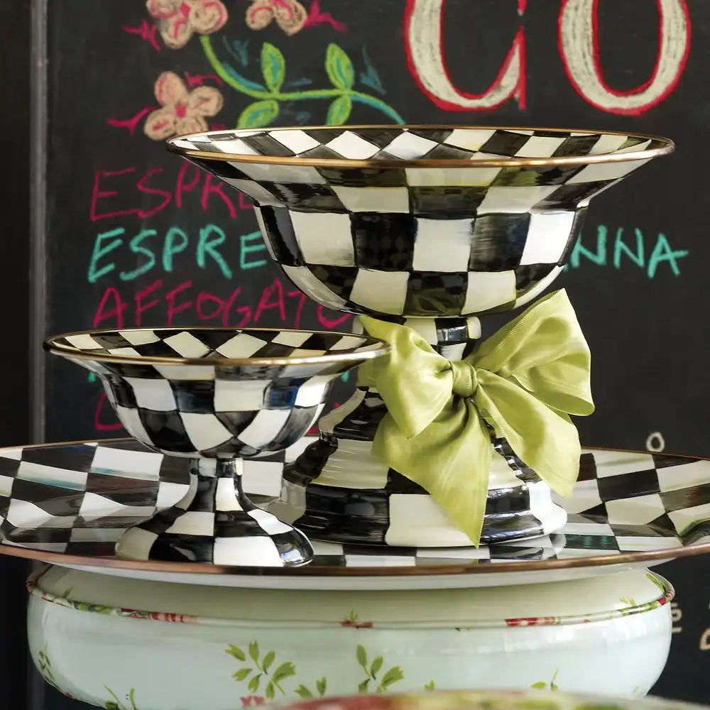 Mocha Check Large Compote