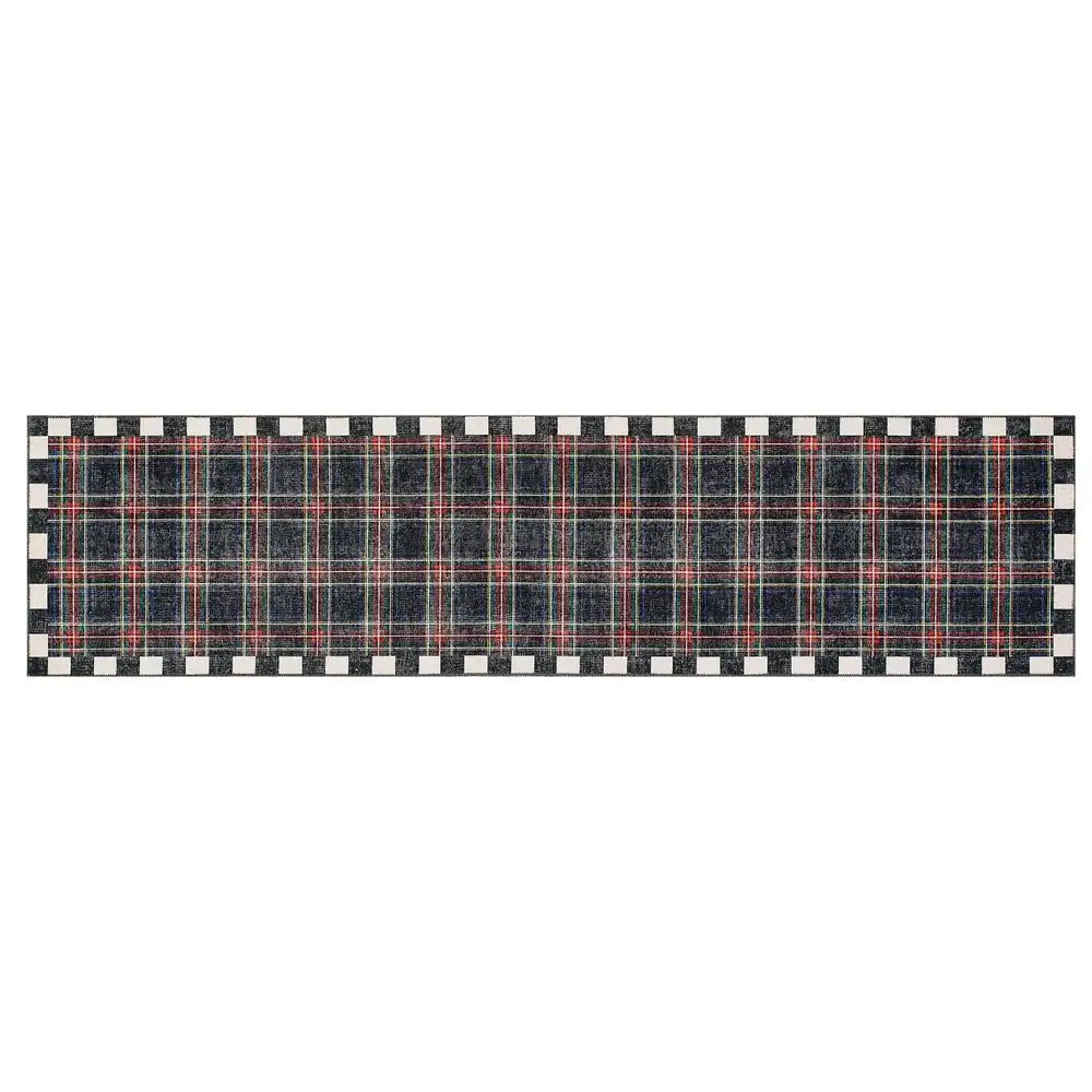 Stewart Tartan Black 2'6" x 10' Washable Runner Main image