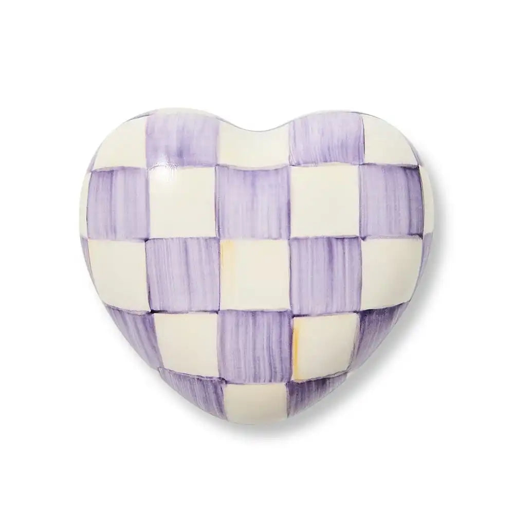 Violet Check Heart Knob Main image