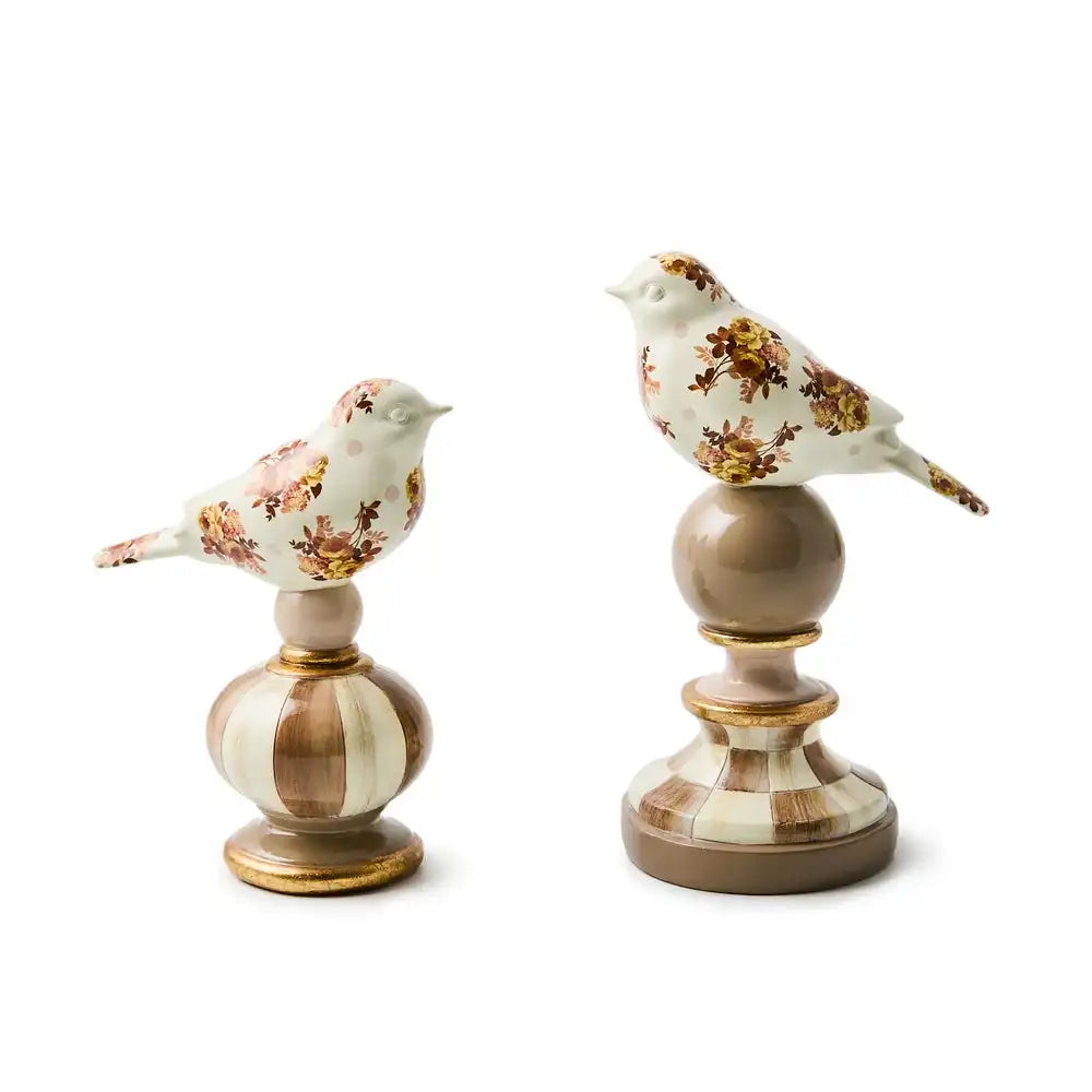 Courtly Check Bird Topiaries, Set of 2