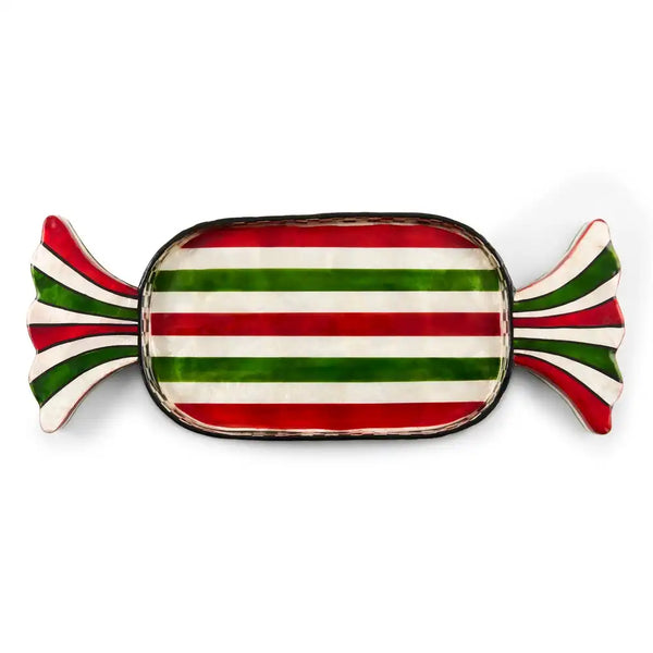 Red & Green Capiz Candy Tray