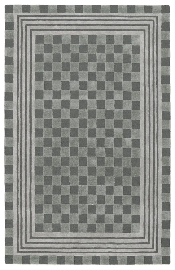 Light Grey Tonal Check 3' x 5' Rug