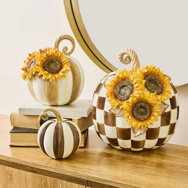 Mocha Stripe Sunflower Pumpkin