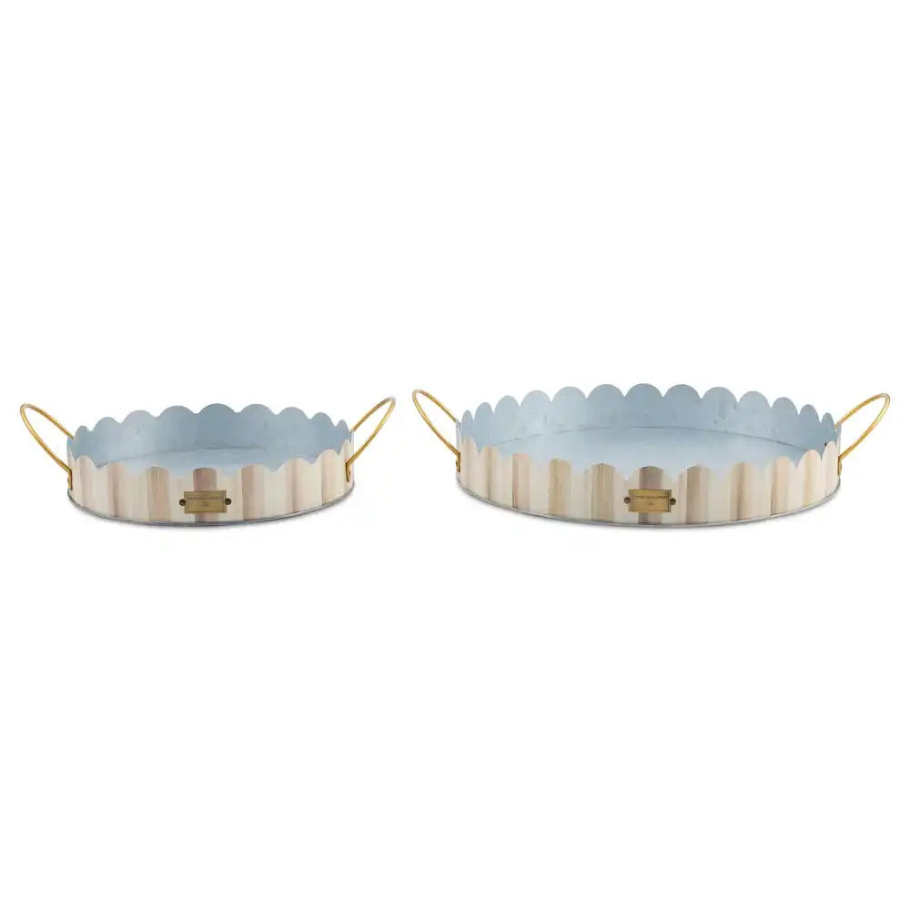Mocha Stripe Serving Trays, Set of 2 Main image