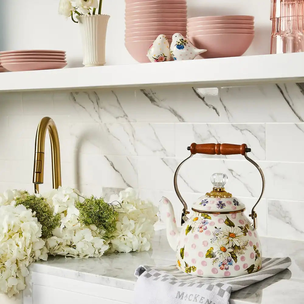 Rosy English Garden 2 Quart Tea Kettle