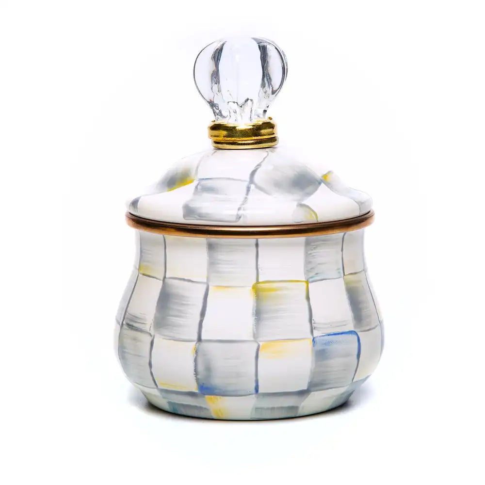 Mocha Check Lidded Sugar Bowl
