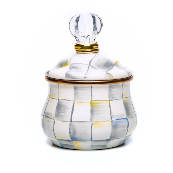 Mocha Check Lidded Sugar Bowl