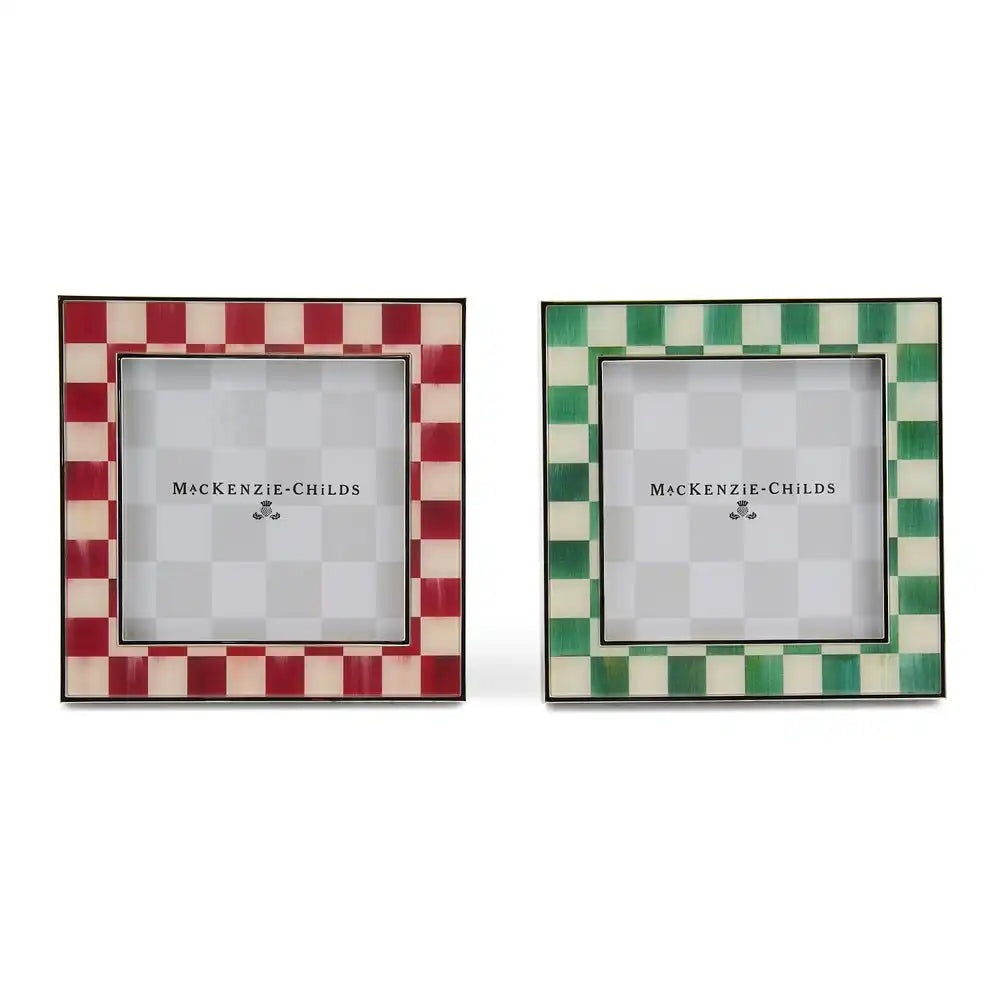 Cherry & Emerald Check Silver Plated Frames, Set of 2 Main image