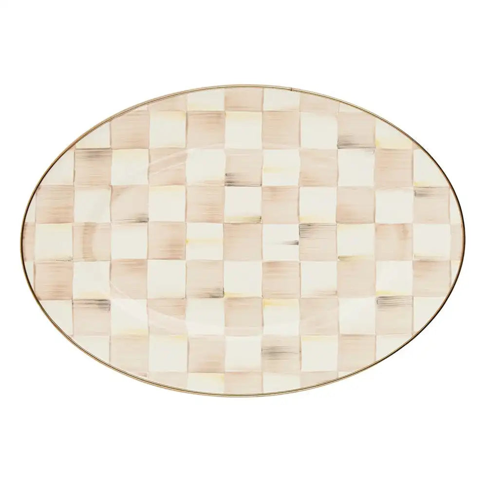 Sky Check Medium Oval Platter