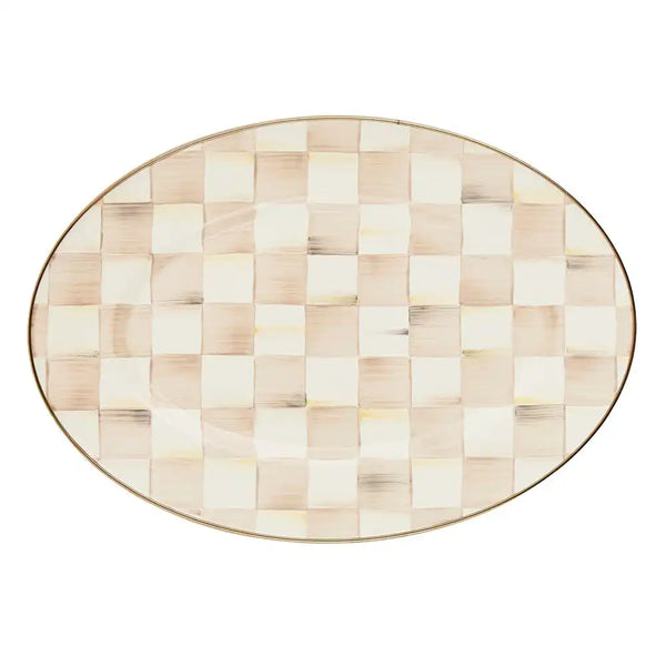 Sky Check Medium Oval Platter