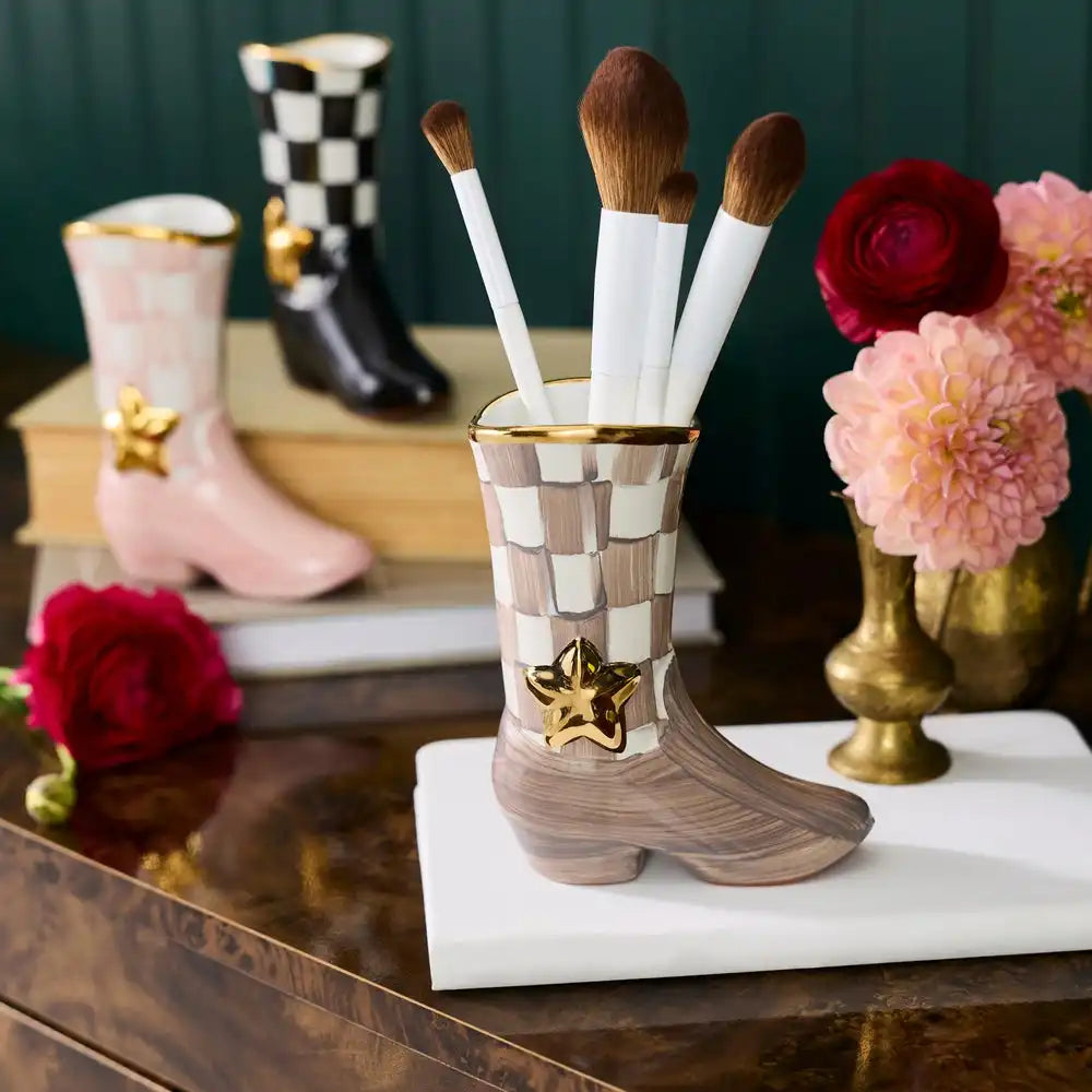 Lainey Wilson Rosy Check Cowgirl Boot Bud Vase