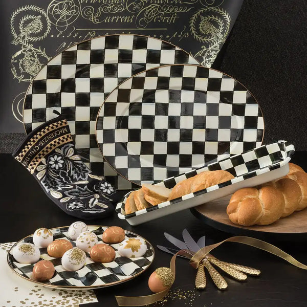 Sky Check Medium Oval Platter
