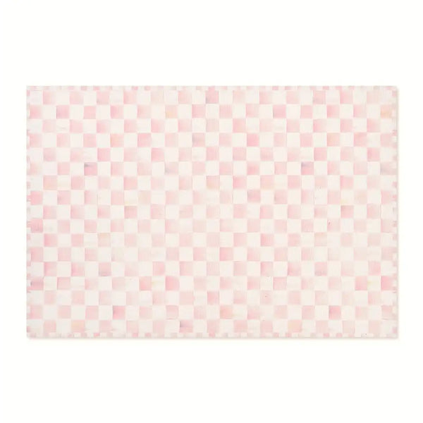 Rosy Checkered 3' x 5' Washable Rug