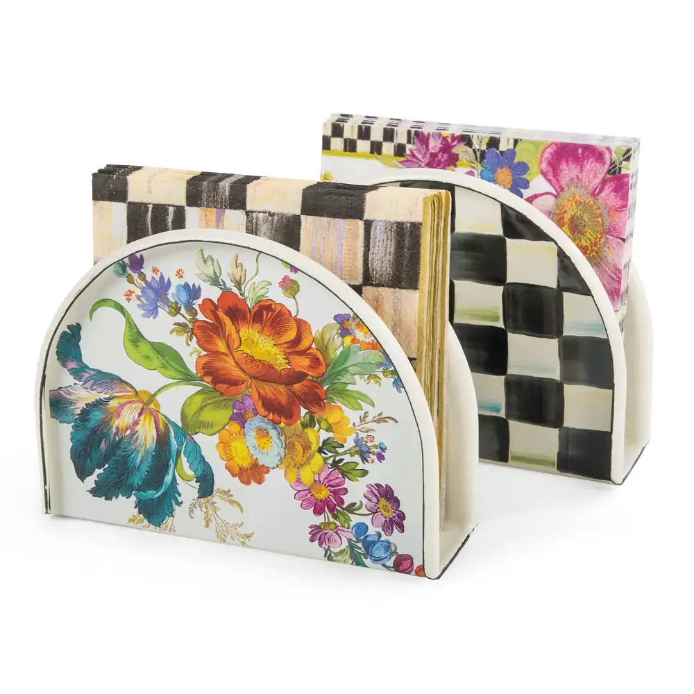 Mocha Check Napkin Holder