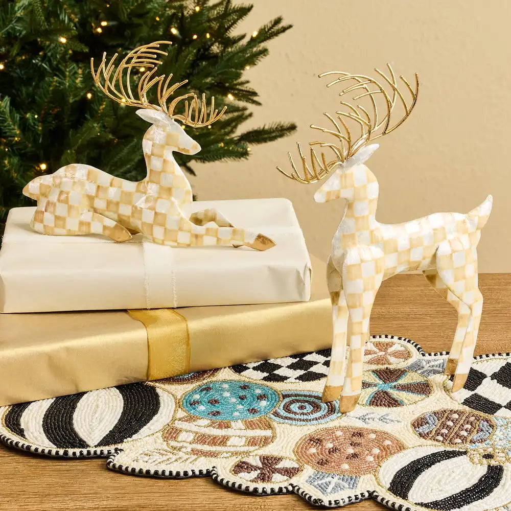 Mocha Check Capiz Deer, Set of 2 Secondary image