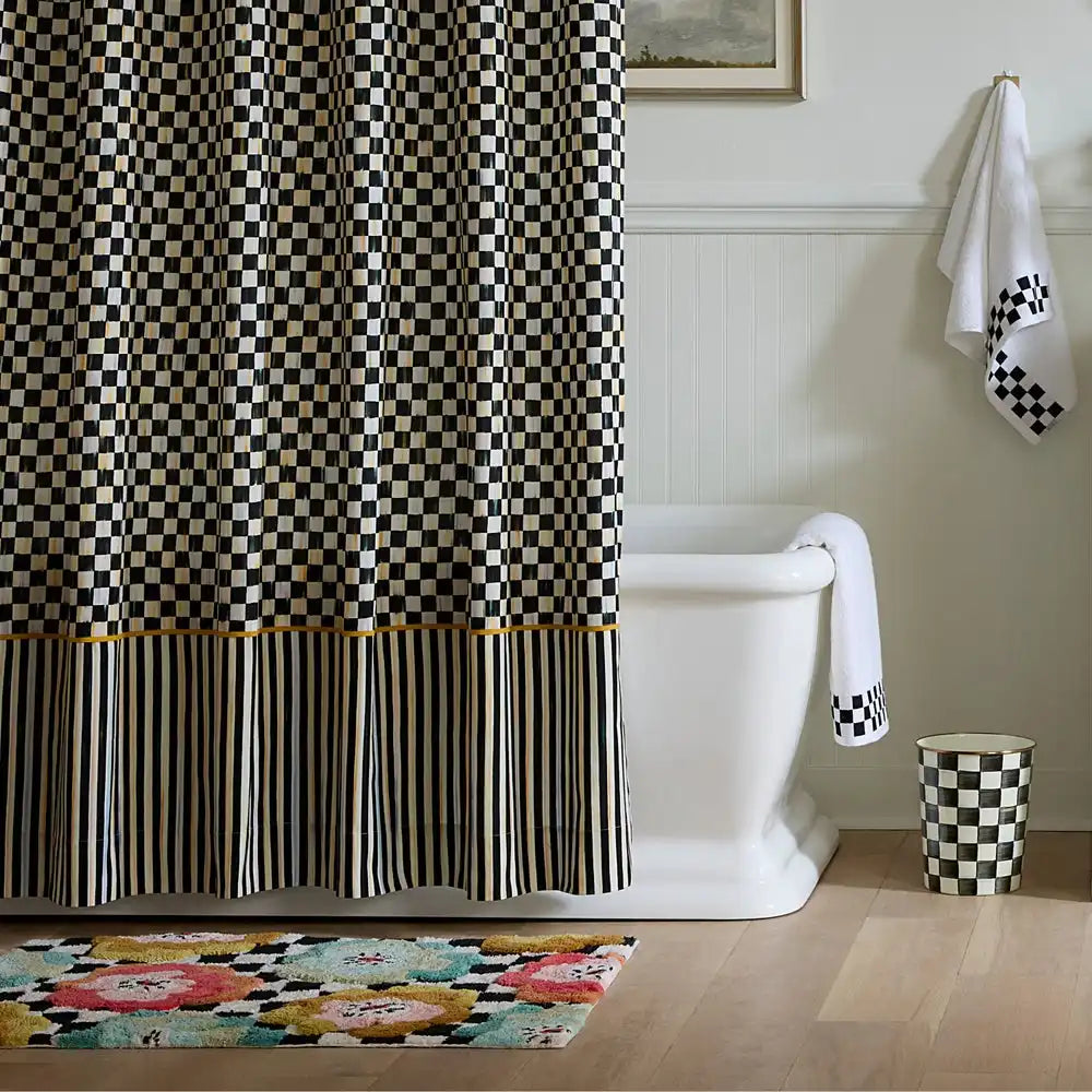 Checkerboard in Bloom Bath Rug Secondary image