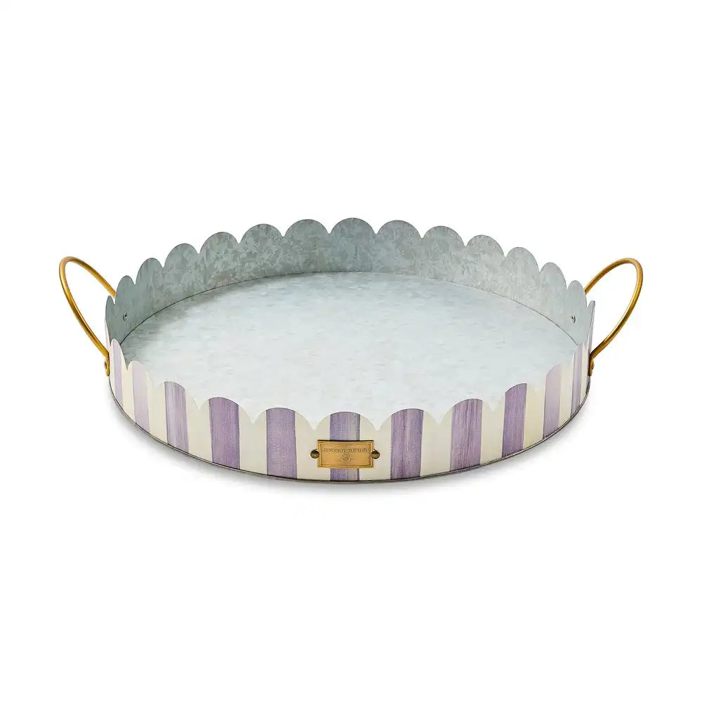 Mocha Stripe Serving Trays, Set of 2