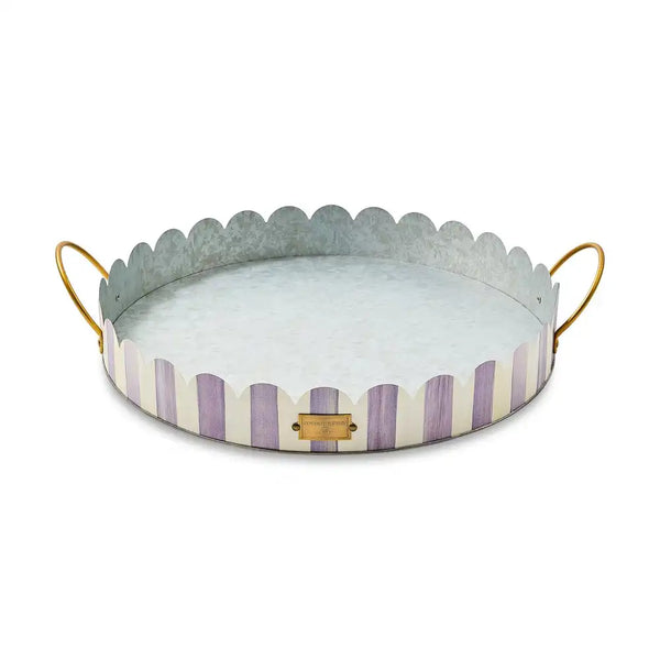 Mocha Stripe Serving Trays, Set of 2