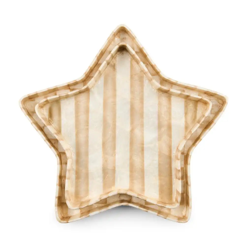 Mocha Star Capiz Trays, Set of 2