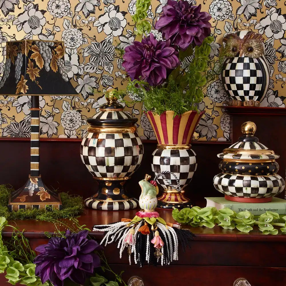 Courtly Check Ceramic Globe Canister