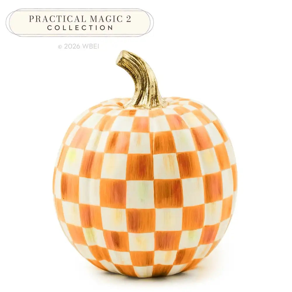 Mocha Check Mini Pumpkin