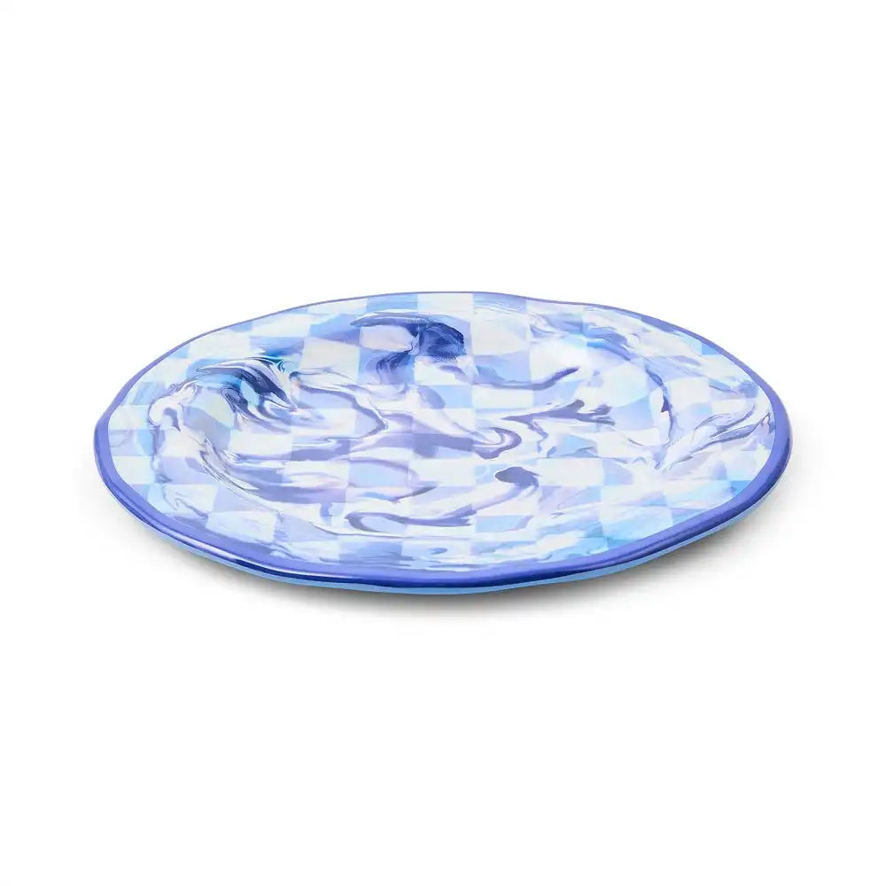 Green Marble Check Melamine Small Bowls, Set of 4