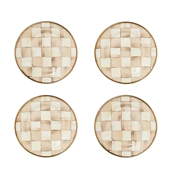 Rosy Check Appetizer Plates, Set of 4