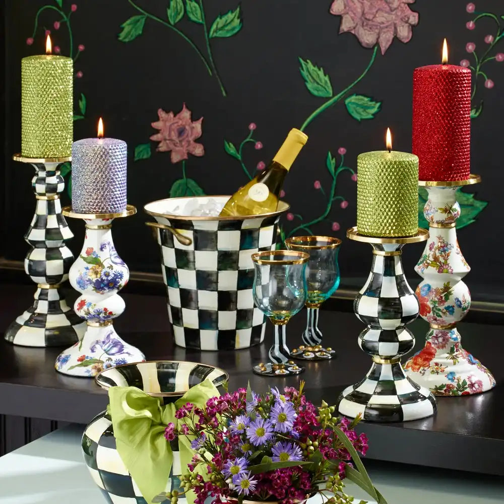 Rosy Check Medium Pillar Candlestick