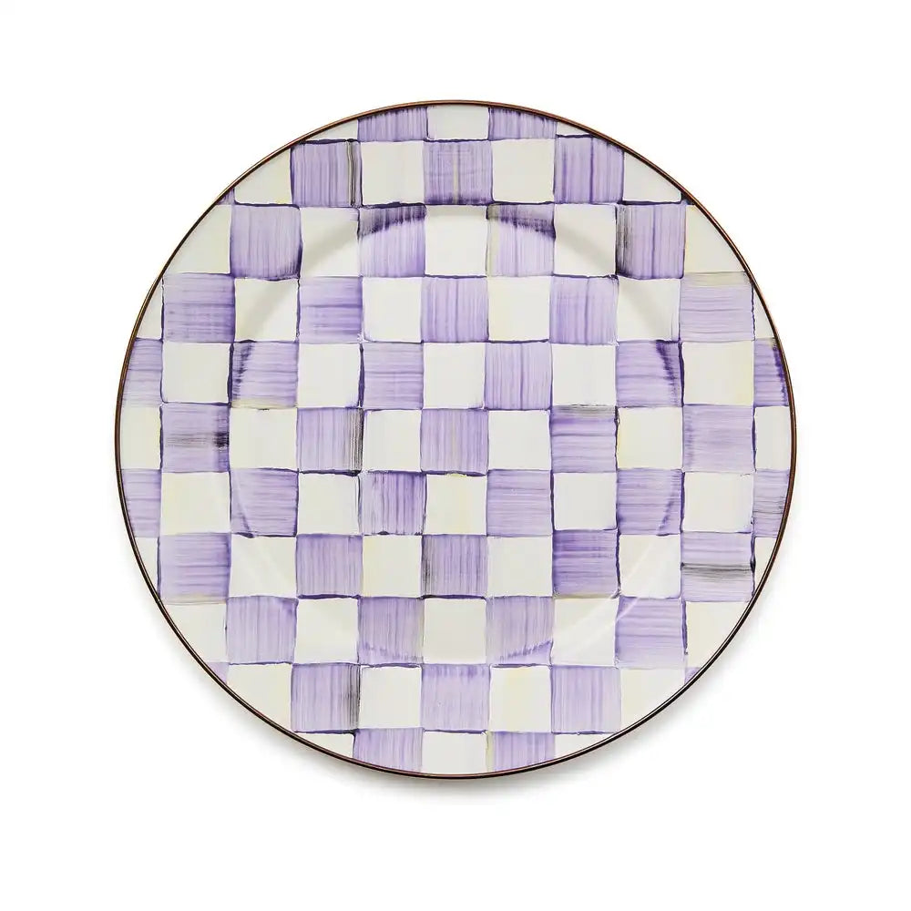 Violet Check Dinner Plate