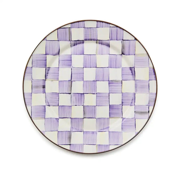 Violet Check Dinner Plate