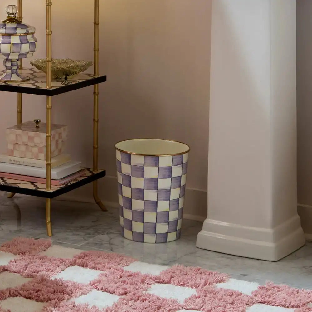 Violet Check Toilet Tissue Storage