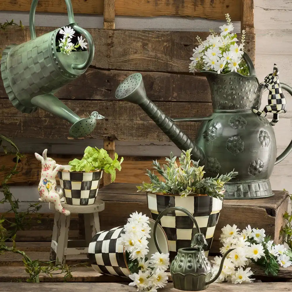 Emerald Check Small Garden Pot