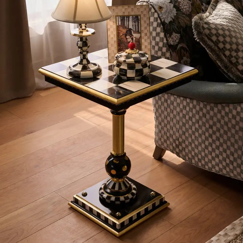 Courtly Brass & Ceramic Accent Table