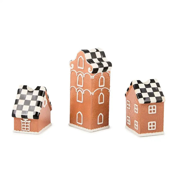 Gingerbread Village Candle Holders, Set of 3