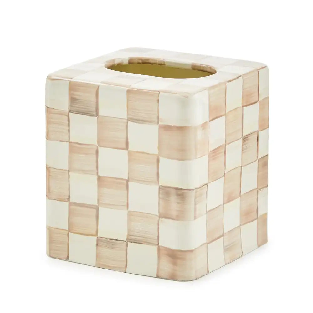 Mocha Check Boutique Tissue Box Cover Secondary image