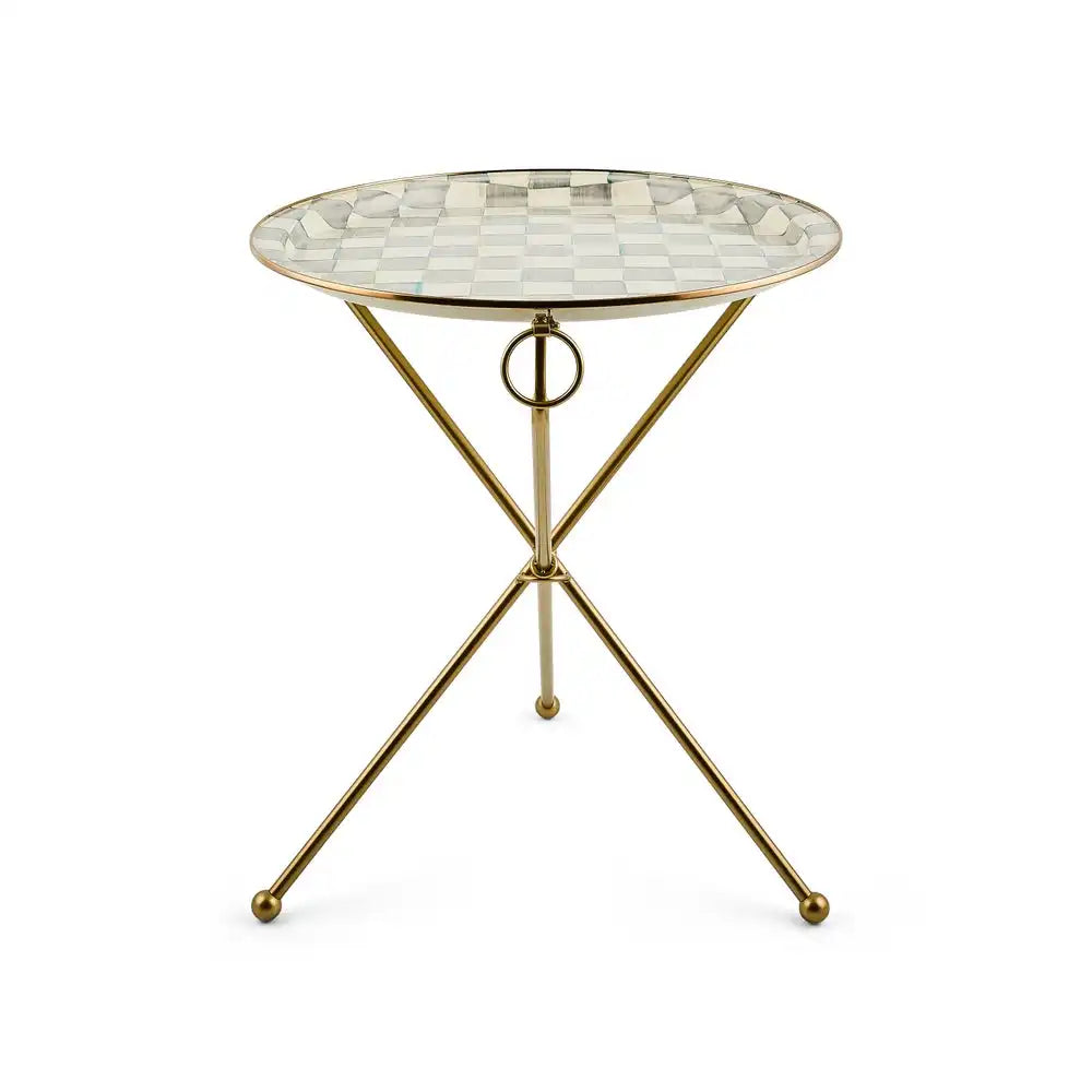 Sky Check Enamel Tilt Accent Table