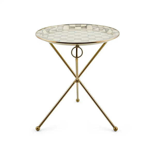 Sky Check Enamel Tilt Accent Table