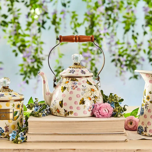 Rosy English Garden 2 Quart Tea Kettle